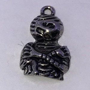Cute Halloween Pewter Mummy Charm